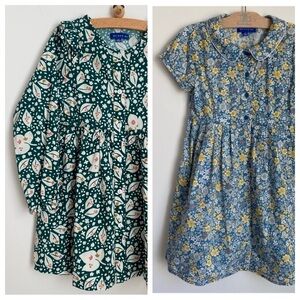 Bundle of 2 MAISON ME Floral Dresses 100% Cotton Party Flower Girl Size 4Y